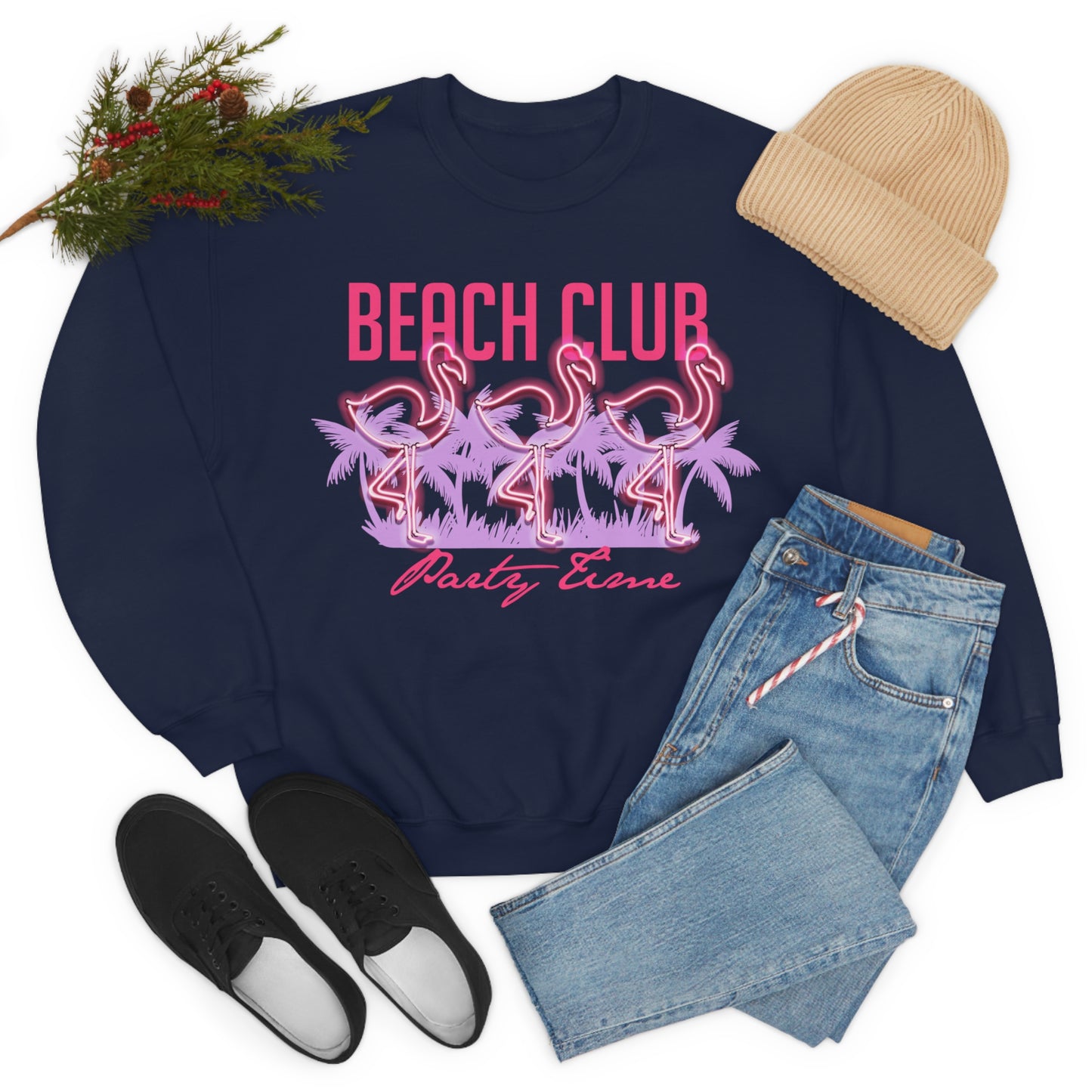 Beach Club Party Time Crewneck Sweatshirt