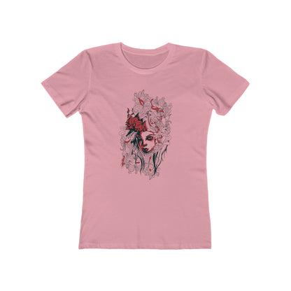 Beauty in Red and Floral Woman t shirt