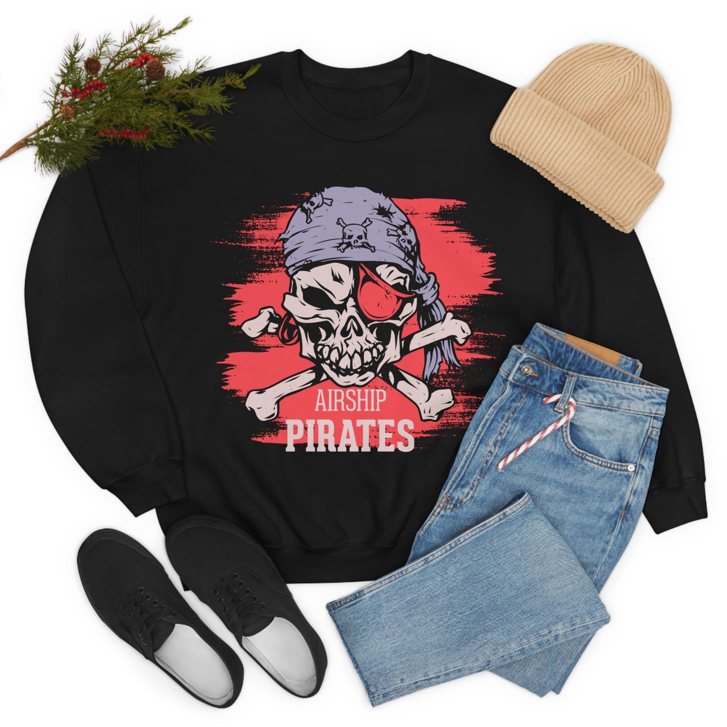 Airship Skull Pirate Crewneck Sweatshirt