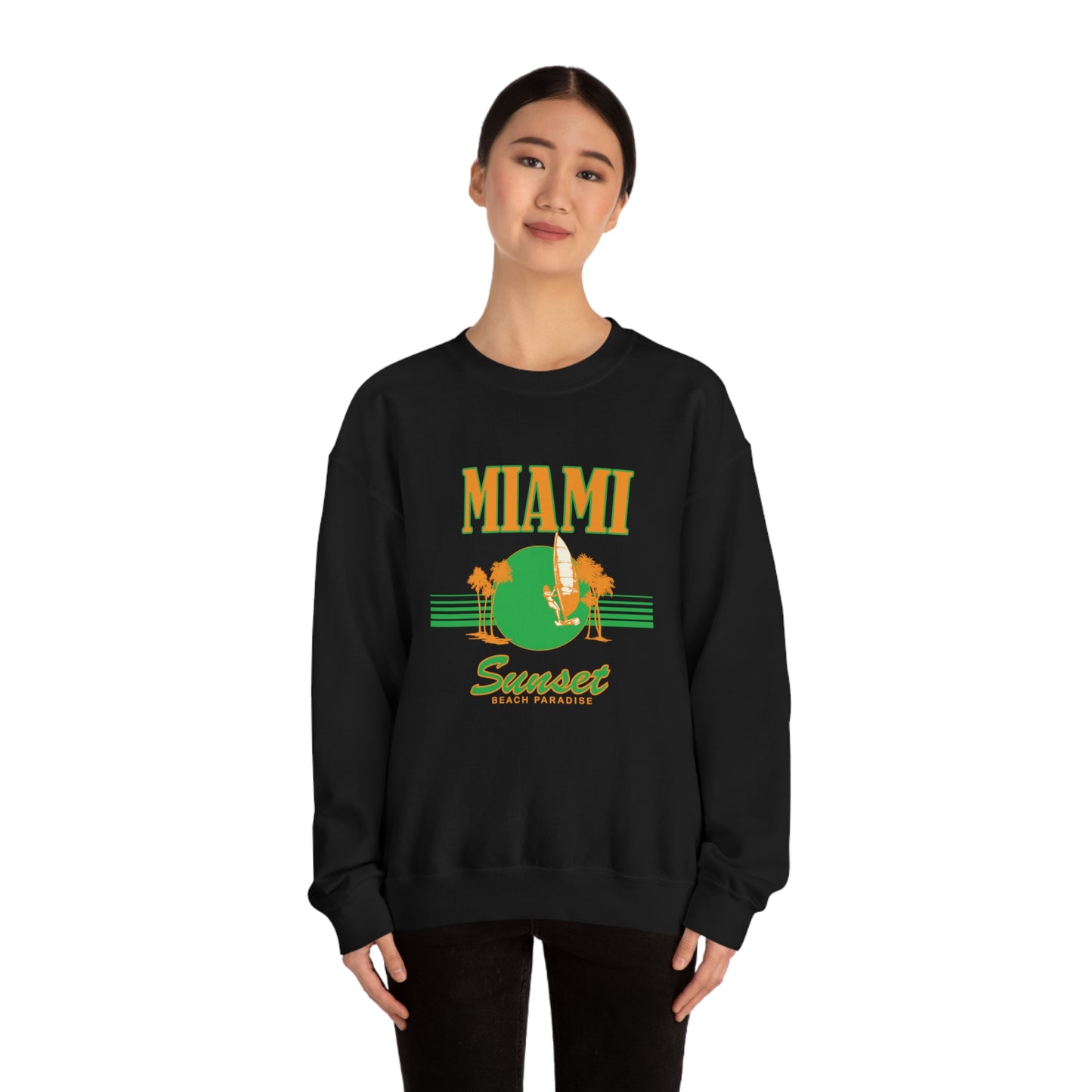 Miami Sunset Beach Paradise Crewneck Sweatshirt