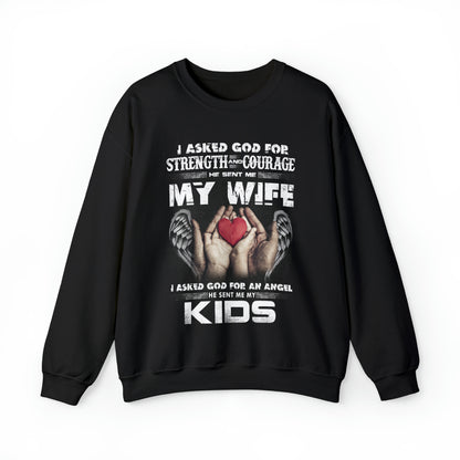 My wife and kids Crewneck Sweatshirt