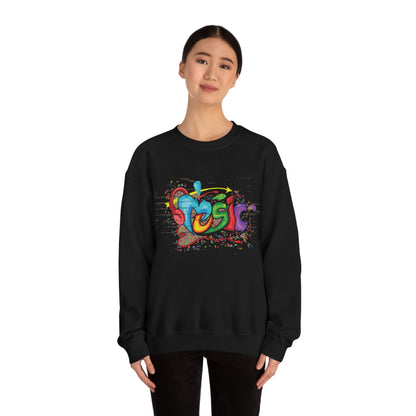 Music colorful graffiti Crewneck Sweatshirt