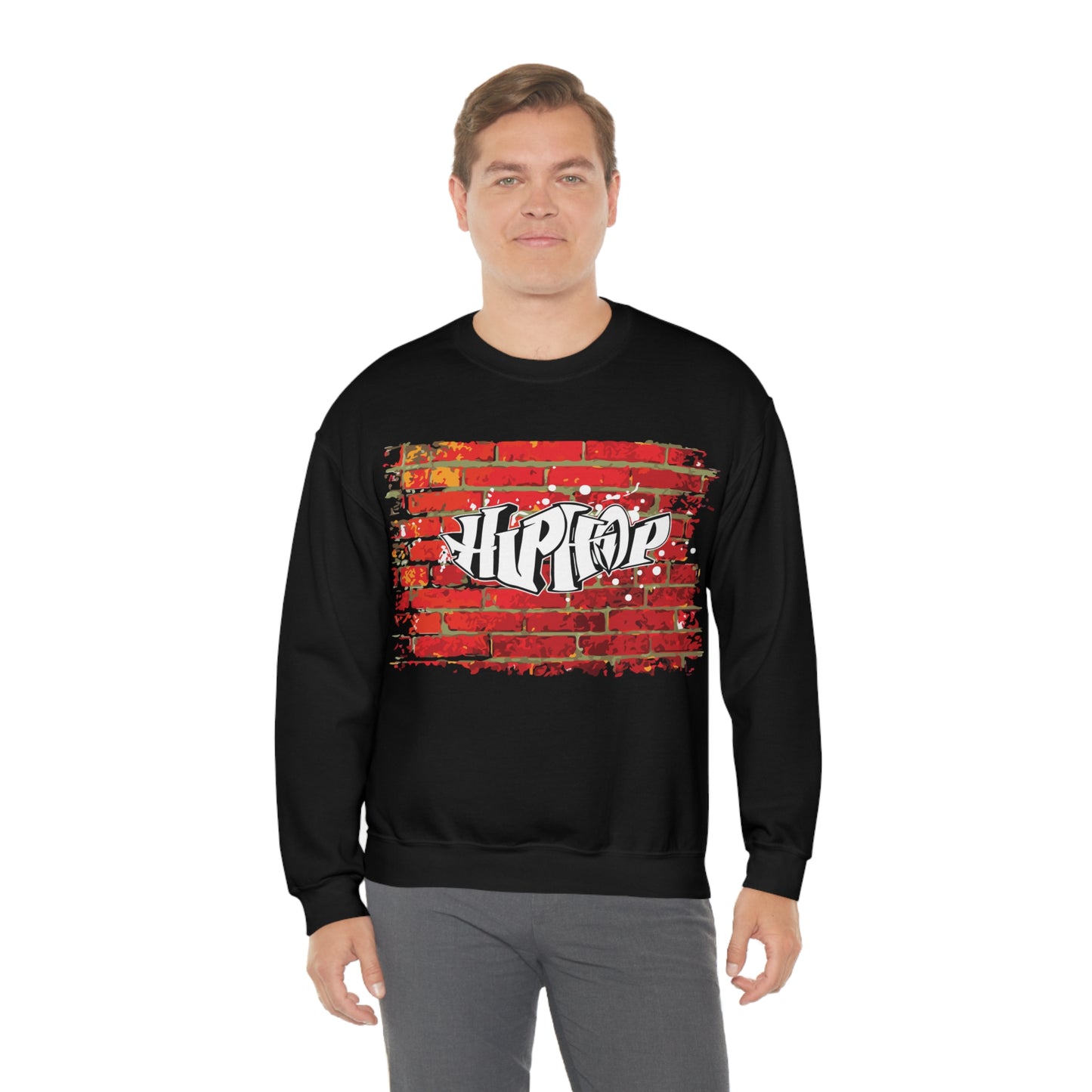 Hip Hop graffiti on the wall Crewneck Sweatshirt