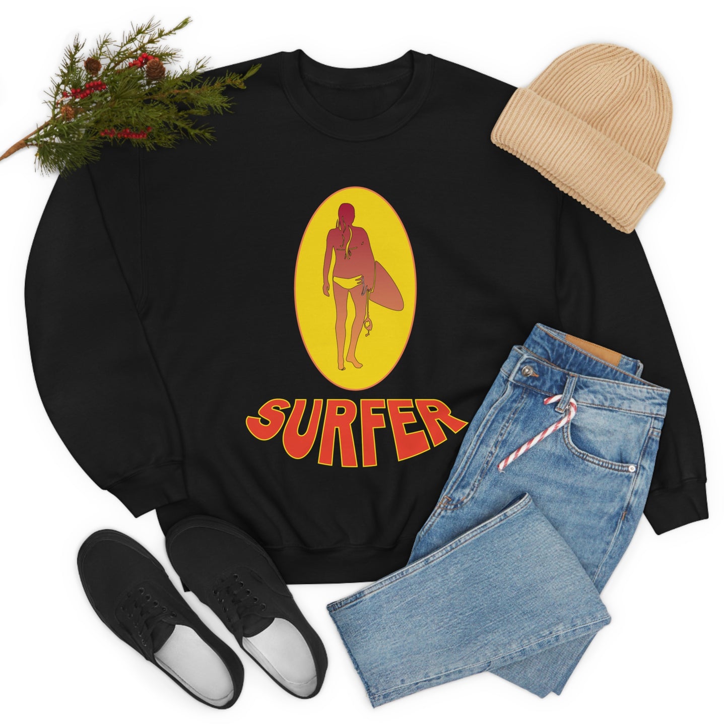 Lady Surfer Crewneck Sweatshirt