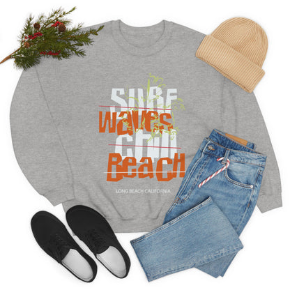 Surf Waves Chill Beach Crewneck Sweatshirt