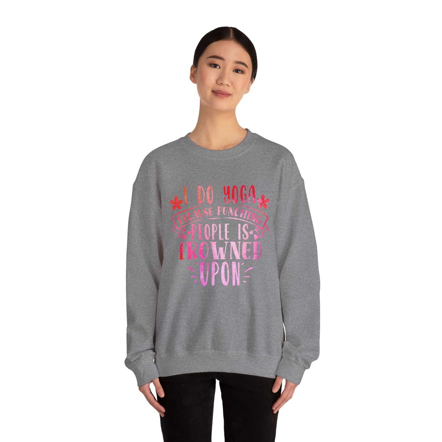 Yoga vs punching people Crewneck Sweatshirt