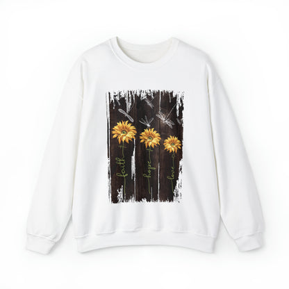 Sunflowers Faith hope love Crewneck Sweatshirt