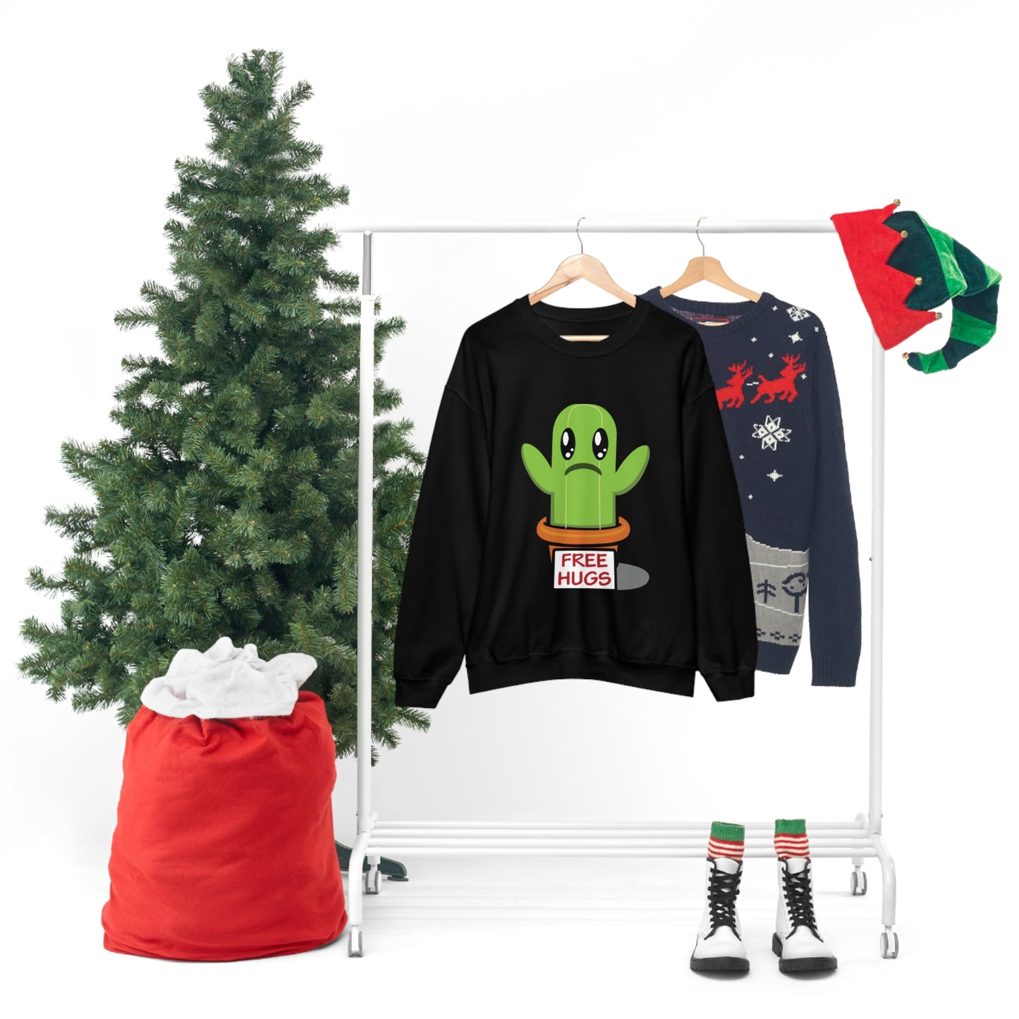 Free hugs sad cactus Crewneck Sweatshirt