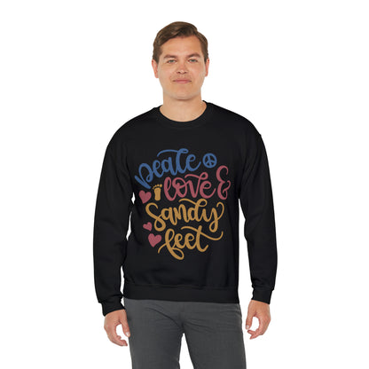 Peace_love_and_sandy_feet Crewneck Sweatshirt