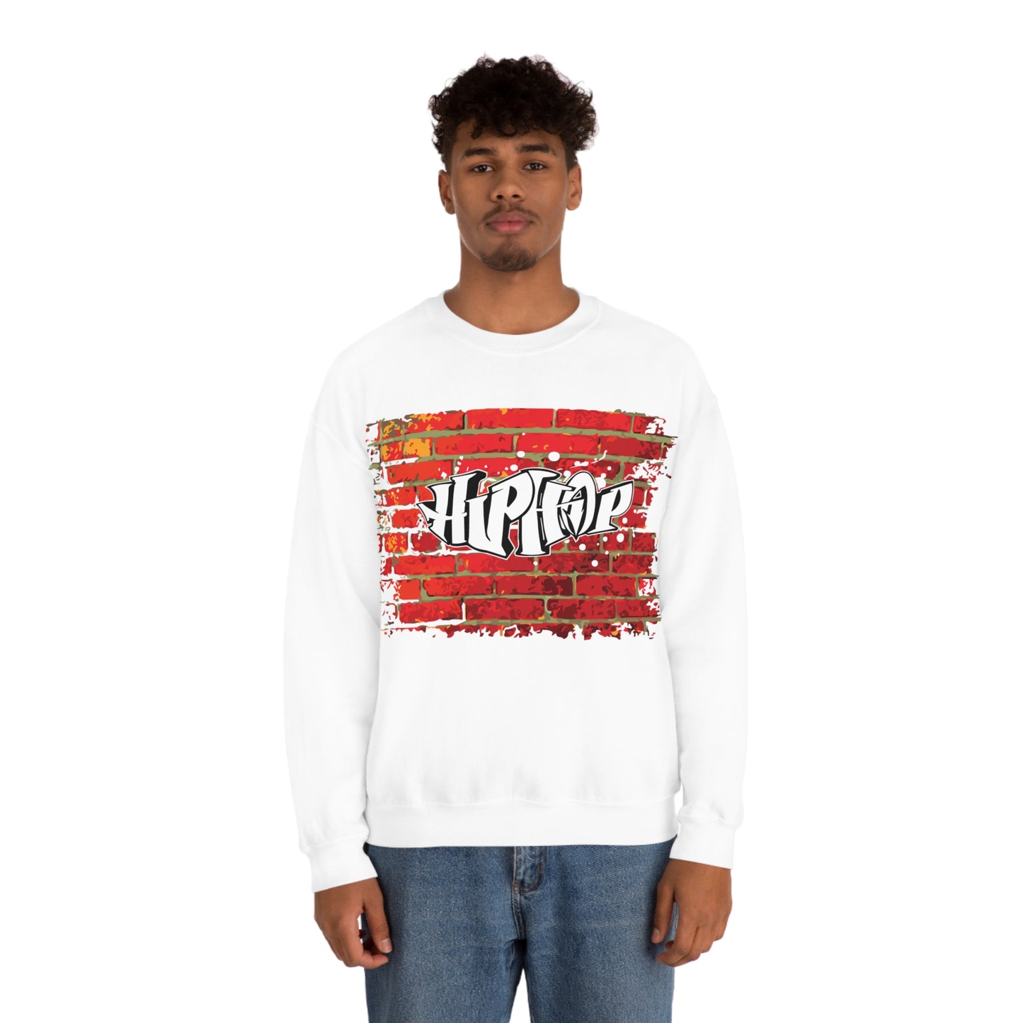 Hip Hop graffiti on the wall Crewneck Sweatshirt