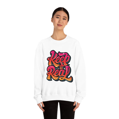 Keep it real colorful graffiti logo Crewneck Sweatshirt