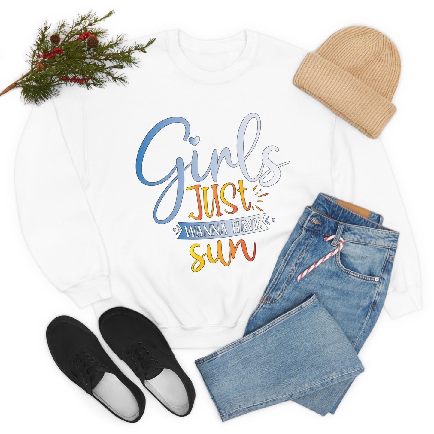 Girls Just Wanna Have Sun Crewneck Sweatshirt