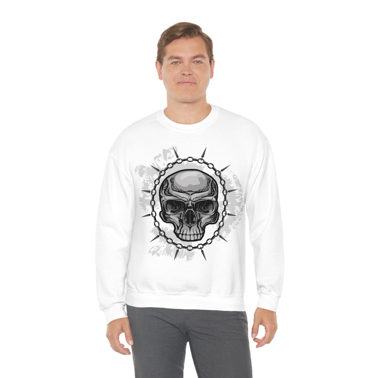 Skull Chain Splatter Crewneck Sweatshirt