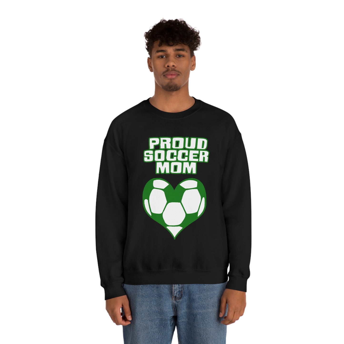 Proud -soccer-mom Heart Crewneck Sweatshirt