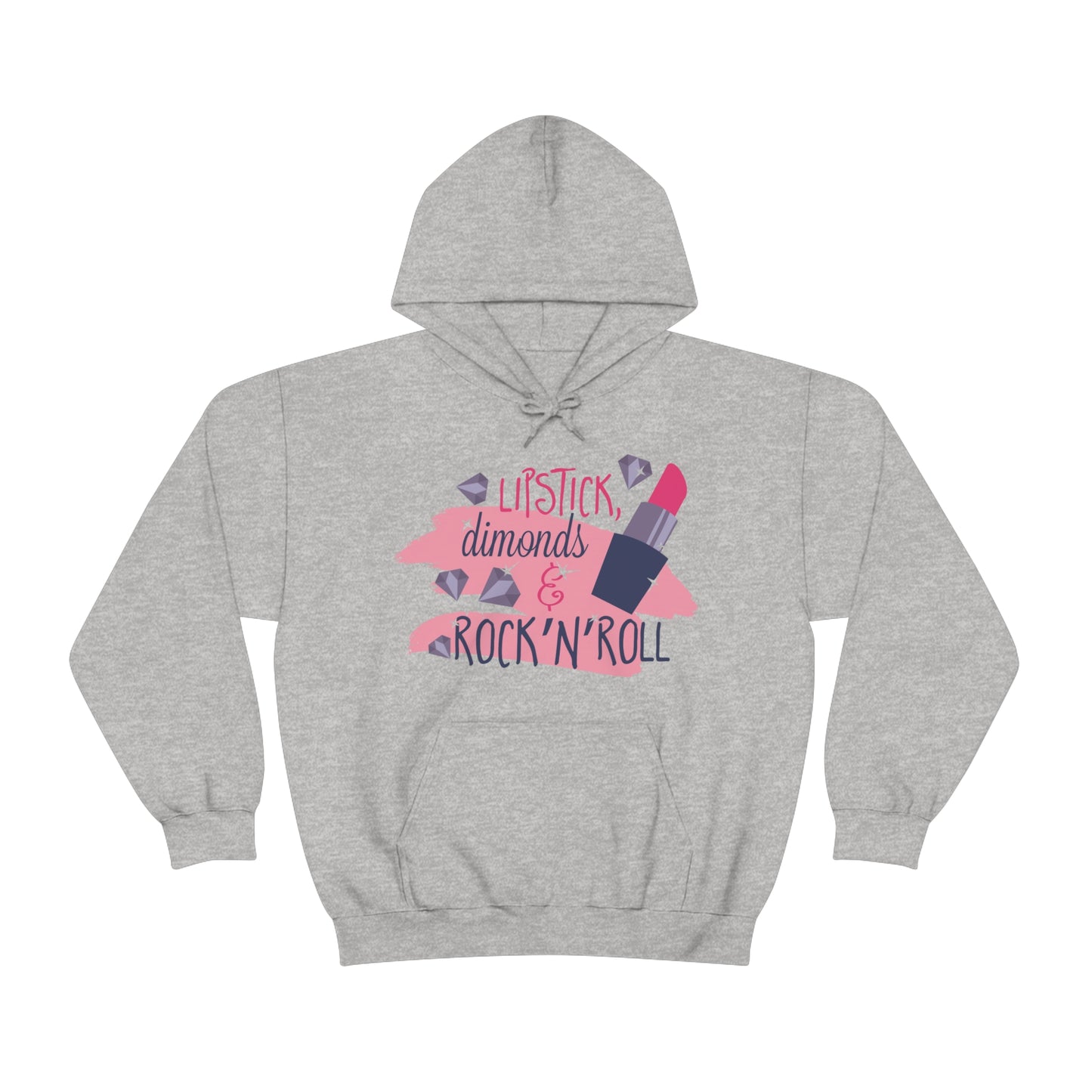 Lipstick-Diamonds and Rock & Roll Hoodie