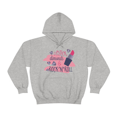 Lipstick-Diamonds and Rock & Roll Hoodie