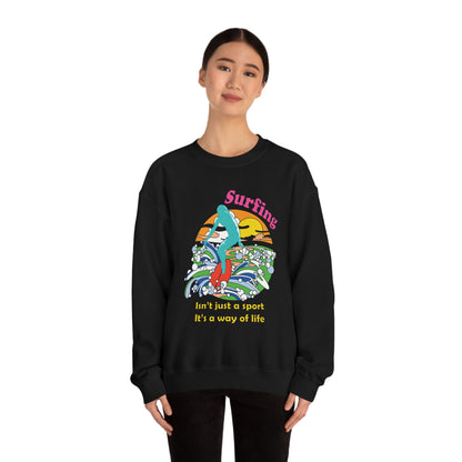 Surfing A Way of Life Crewneck Sweatshirt