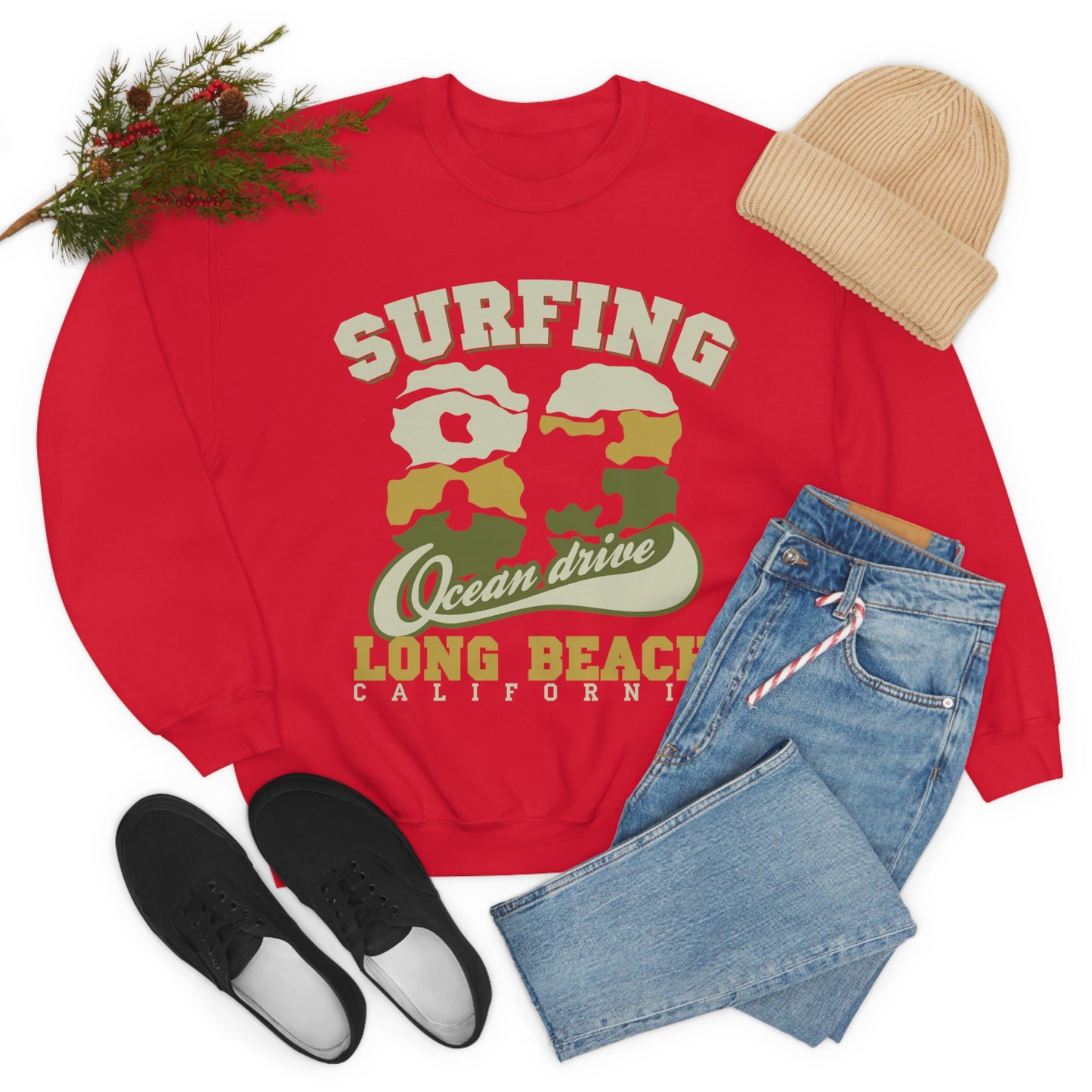 Long Beach Surfing Crewneck Sweatshirt