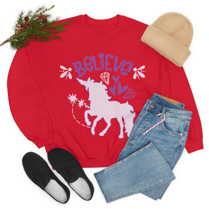 Unicorns_Believe Crewneck Sweatshirt