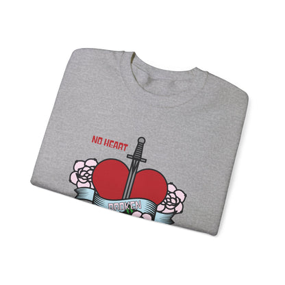 No heart feelings broken heart Crewneck Sweatshirt