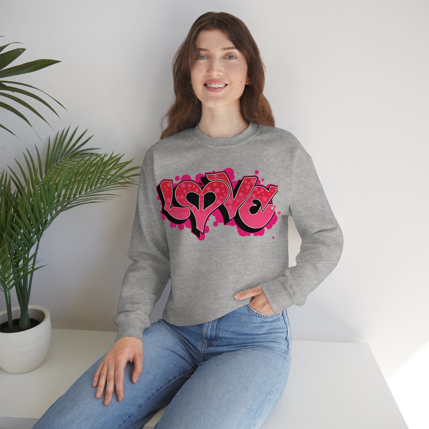 Peace and Love graffiti Crewneck Sweatshirt