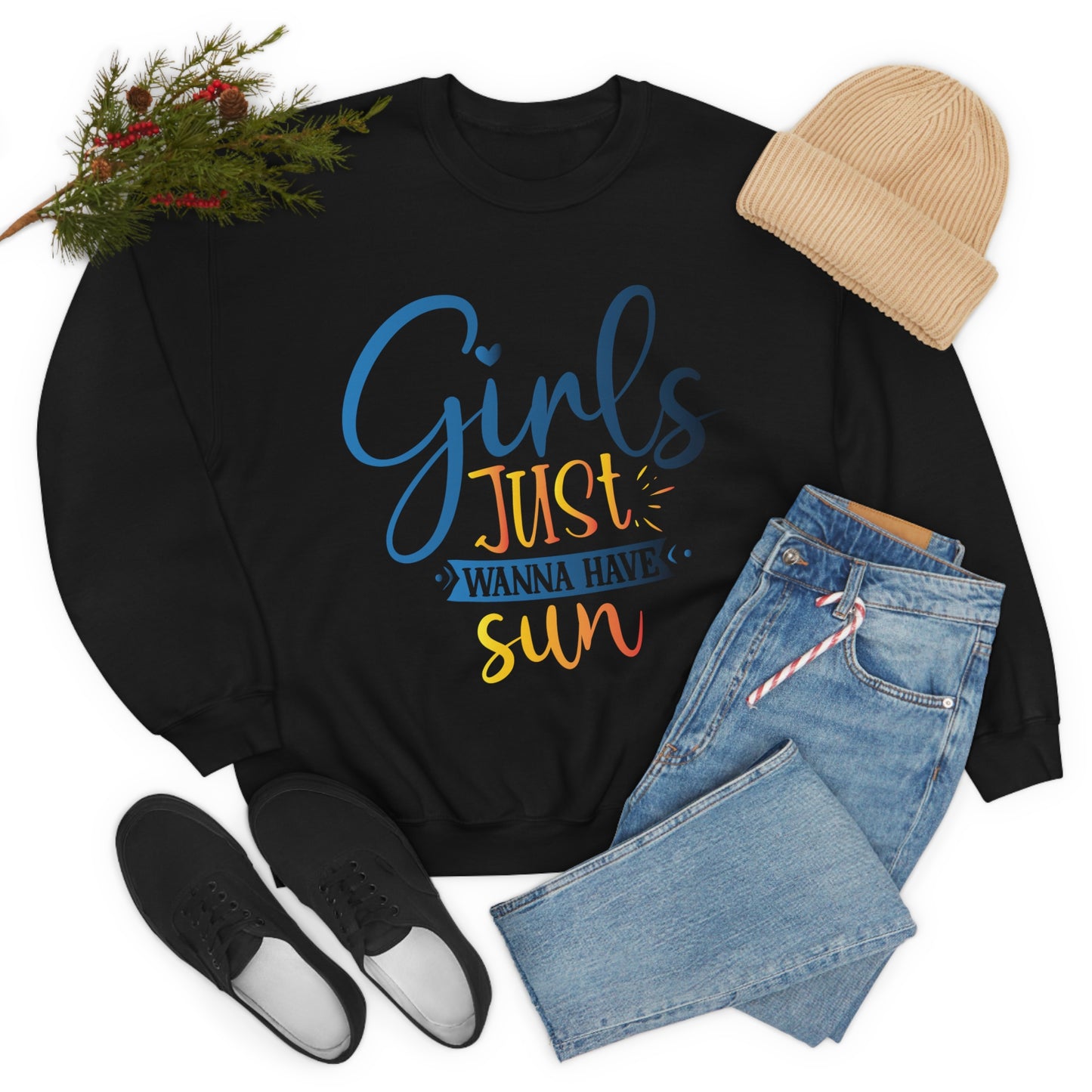 Girls Just Wanna Have Sun Crewneck Sweatshirt