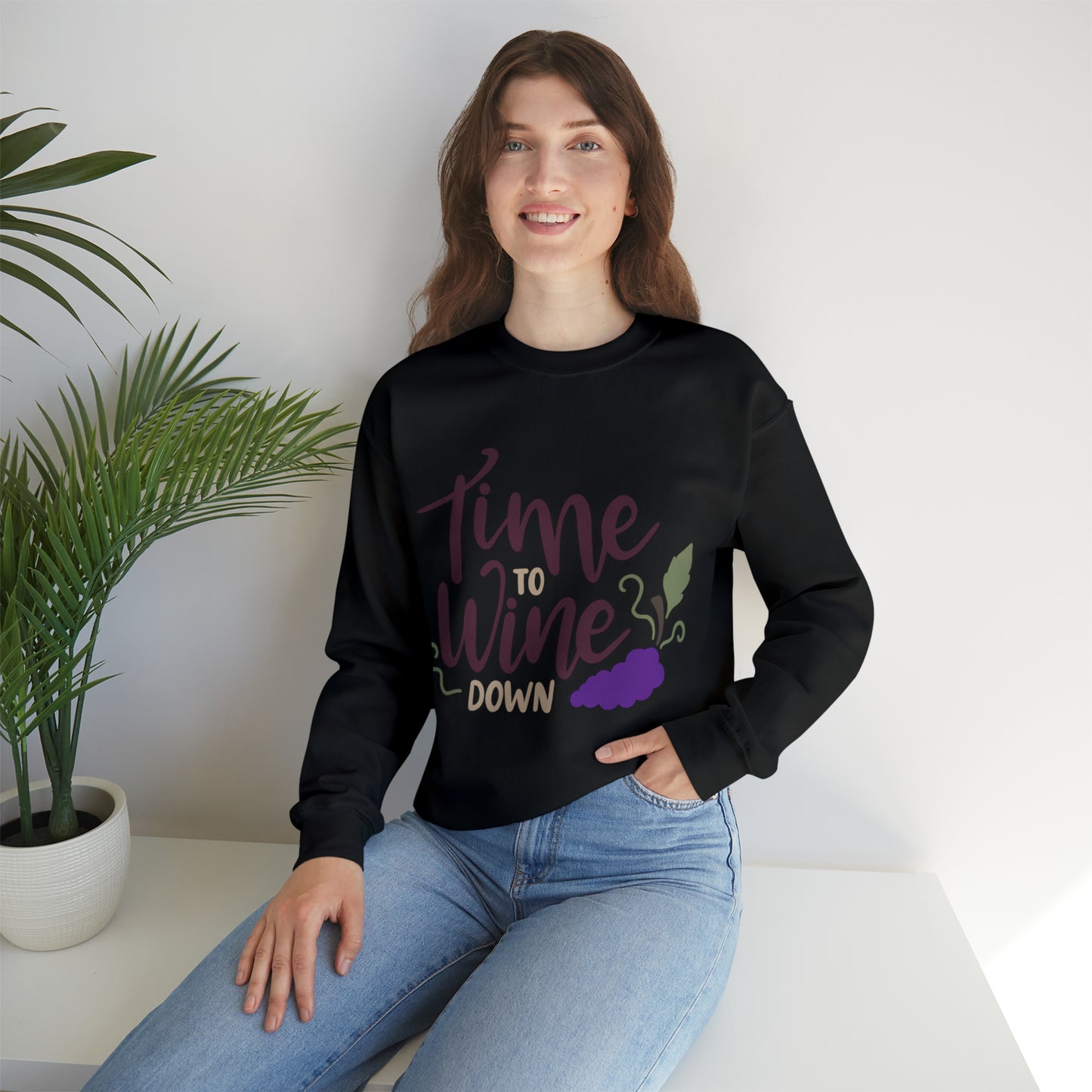 Time_to_wine_down Crewneck Sweatshirt