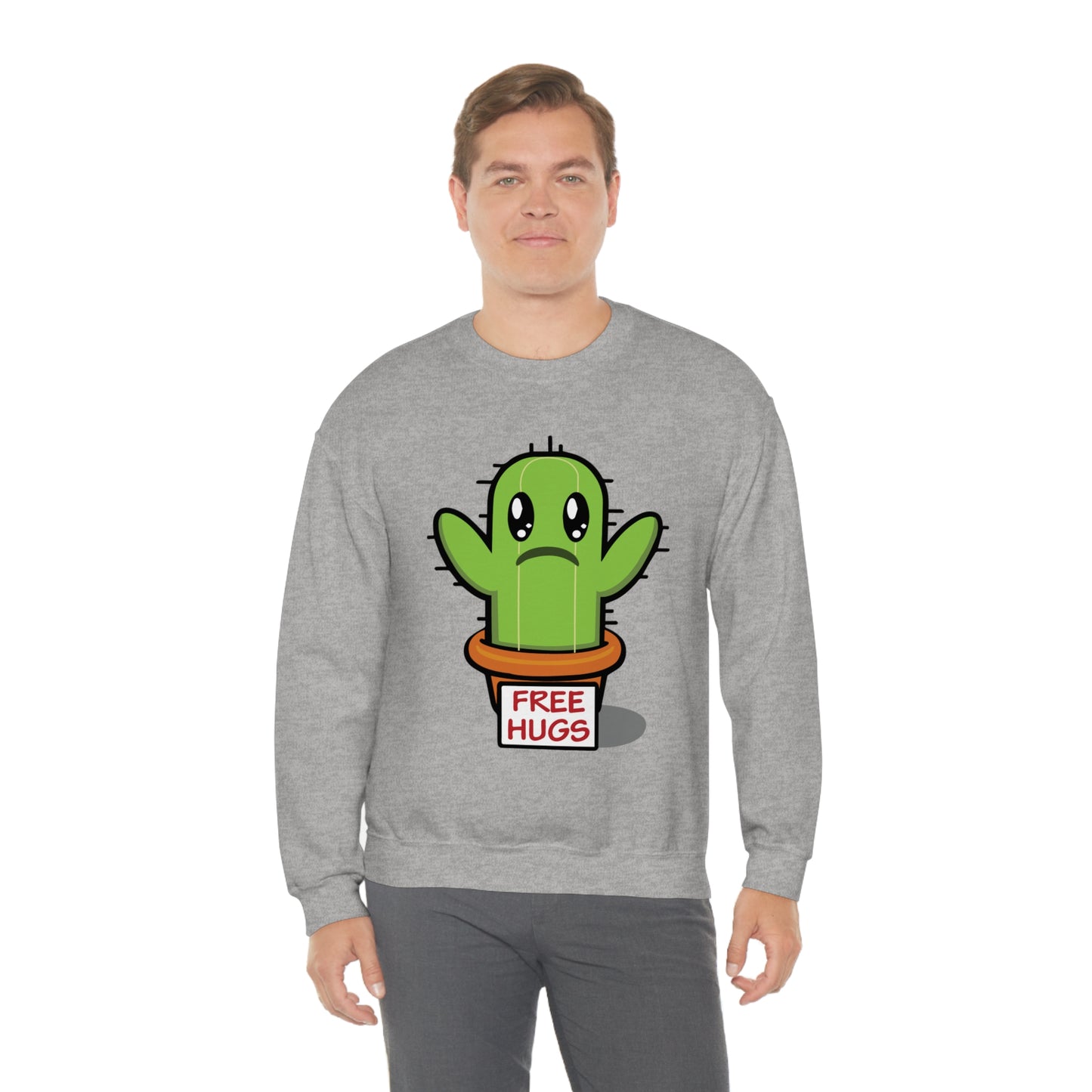 Free hugs sad cactus Crewneck Sweatshirt