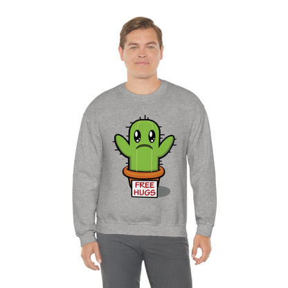 Free hugs sad cactus Crewneck Sweatshirt