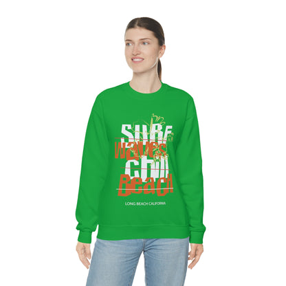 Surf Waves Chill Beach Crewneck Sweatshirt