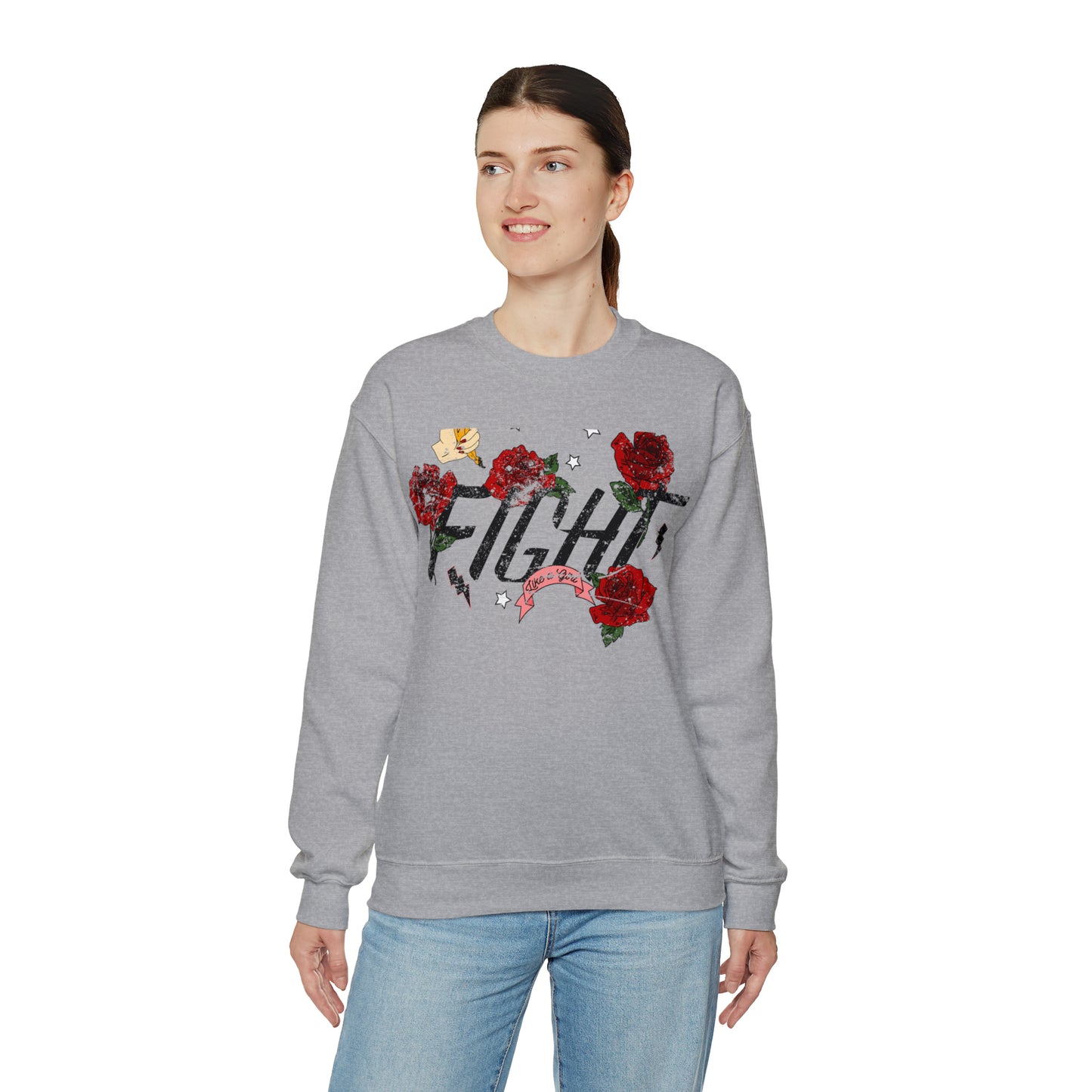 Fight Like A Girl Crewneck Sweatshirt