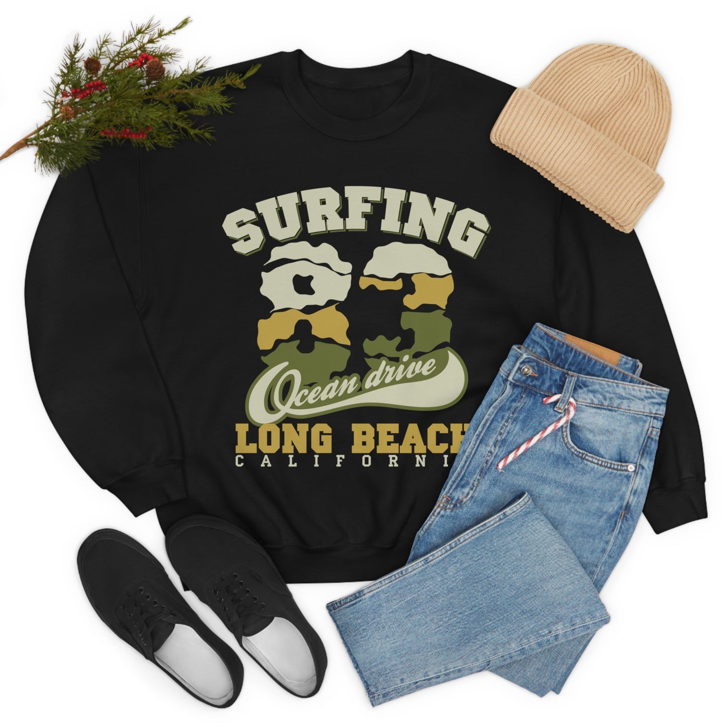 Long Beach Surfing Crewneck Sweatshirt