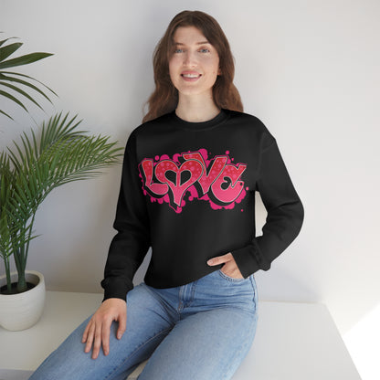 Peace and Love graffiti Crewneck Sweatshirt