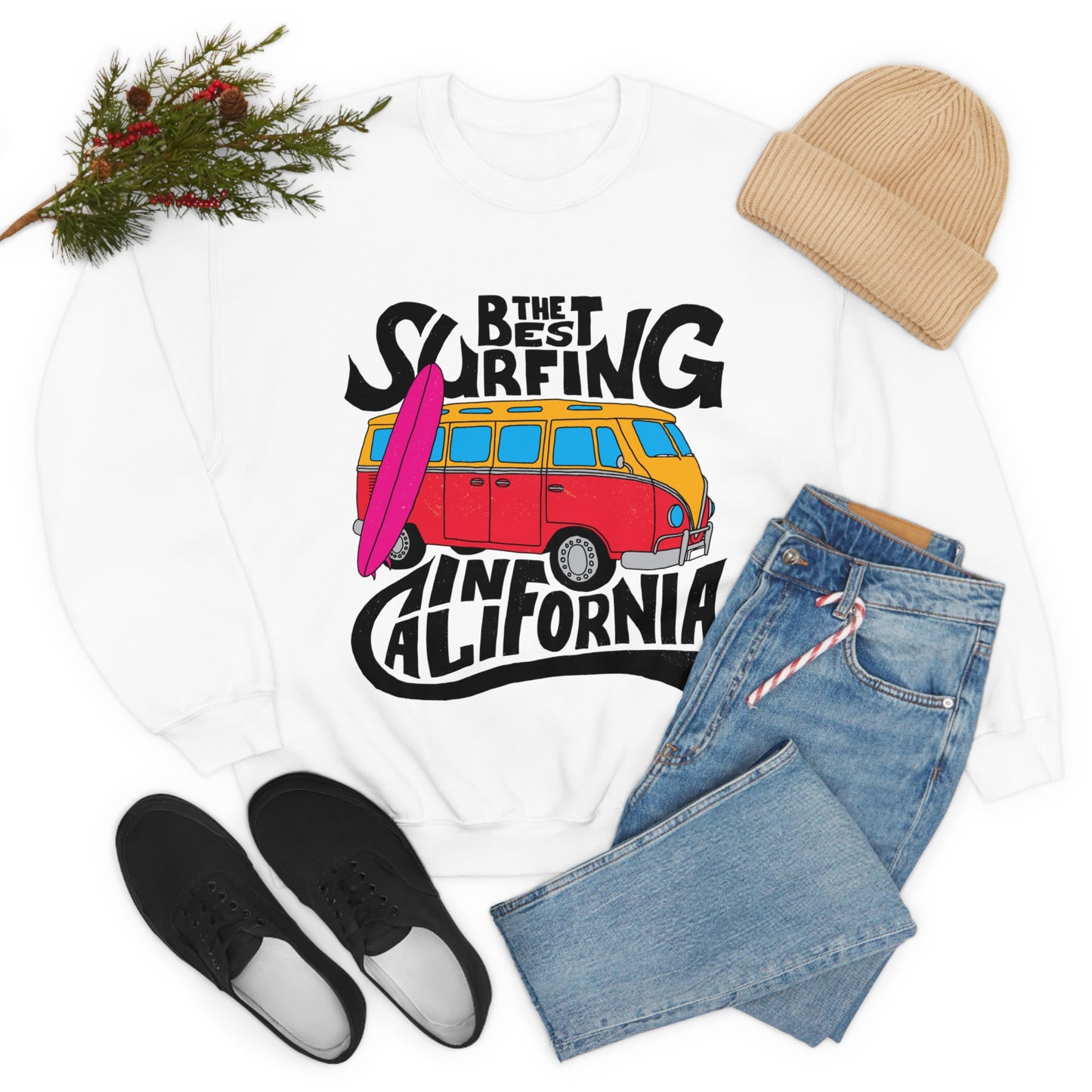 Best Surfing in California Crewneck Sweatshirt