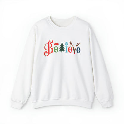 Believe tree Christmas Crewneck Sweatshirt