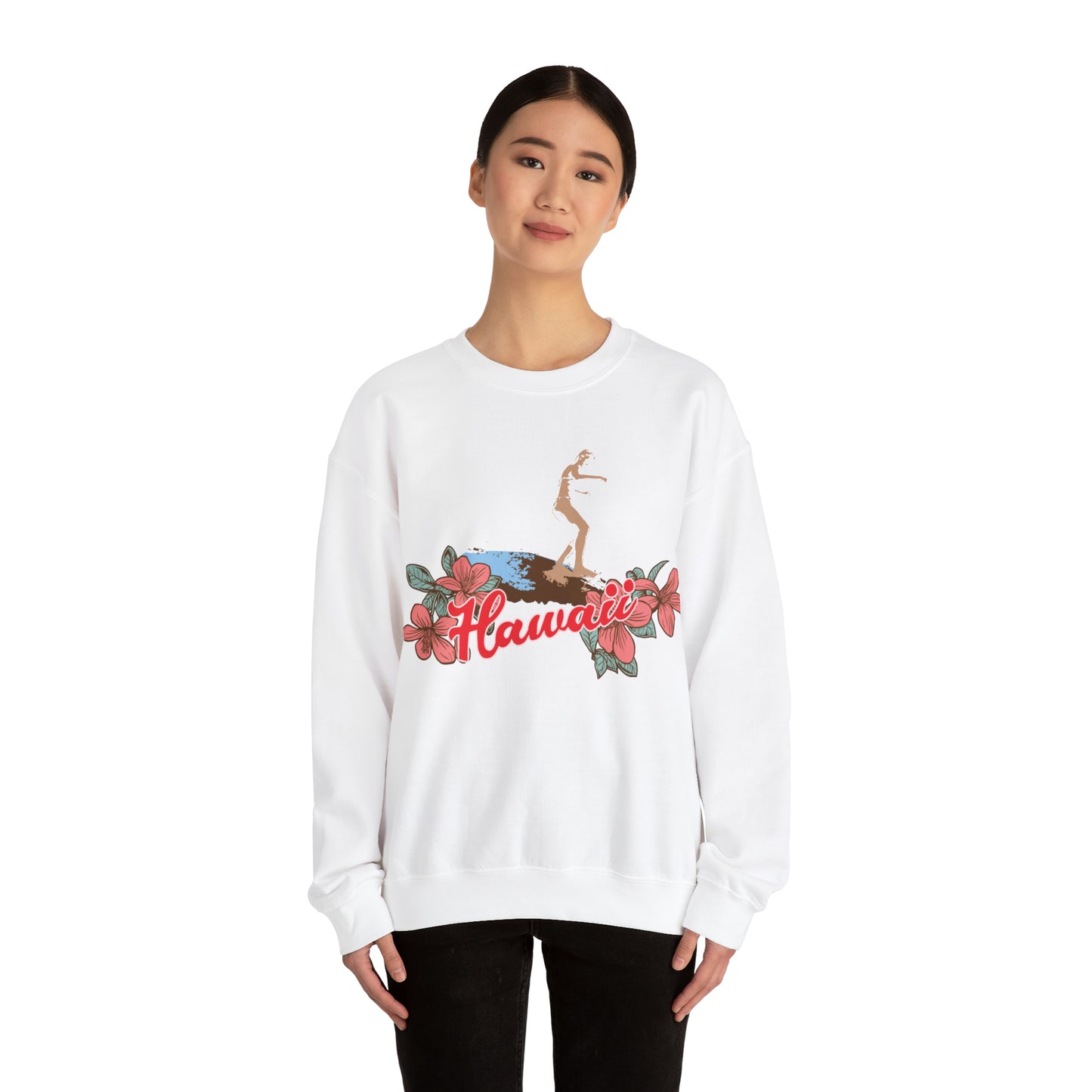 Hawaii Floral Surf Crewneck Sweatshirt