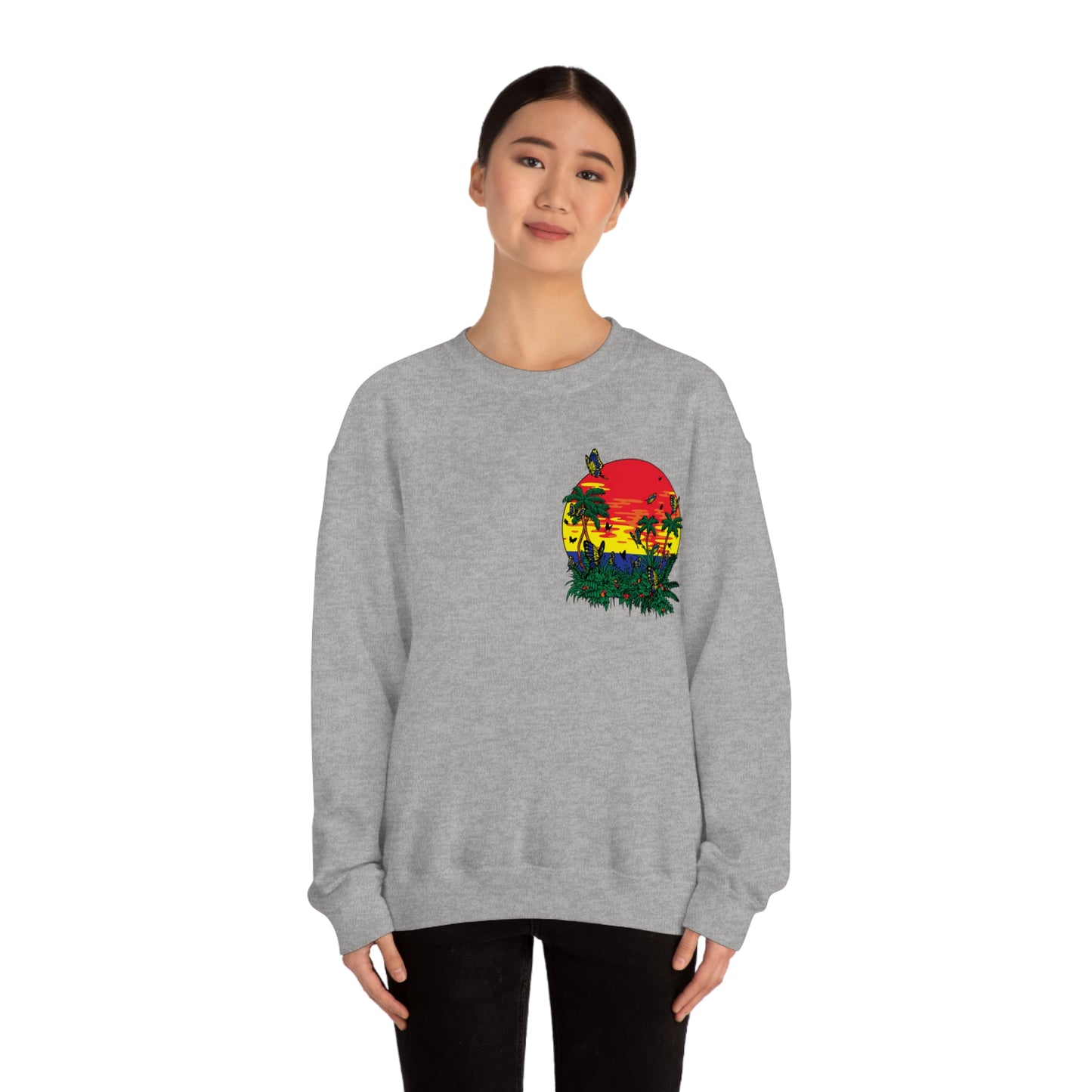 Sunset Butterfly Vibes Crewneck Sweatshirt