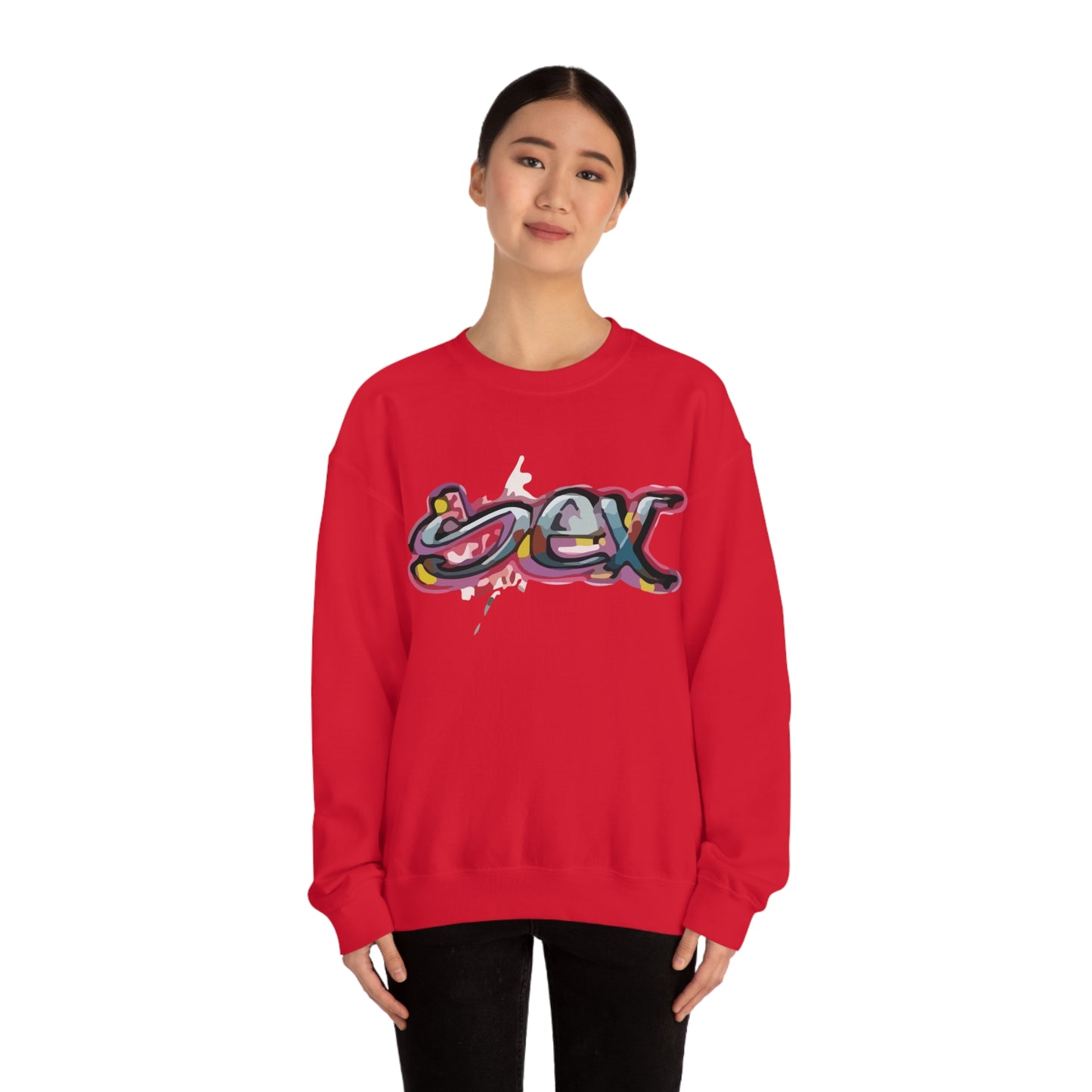 Sex colorful graffiti Crewneck Sweatshirt