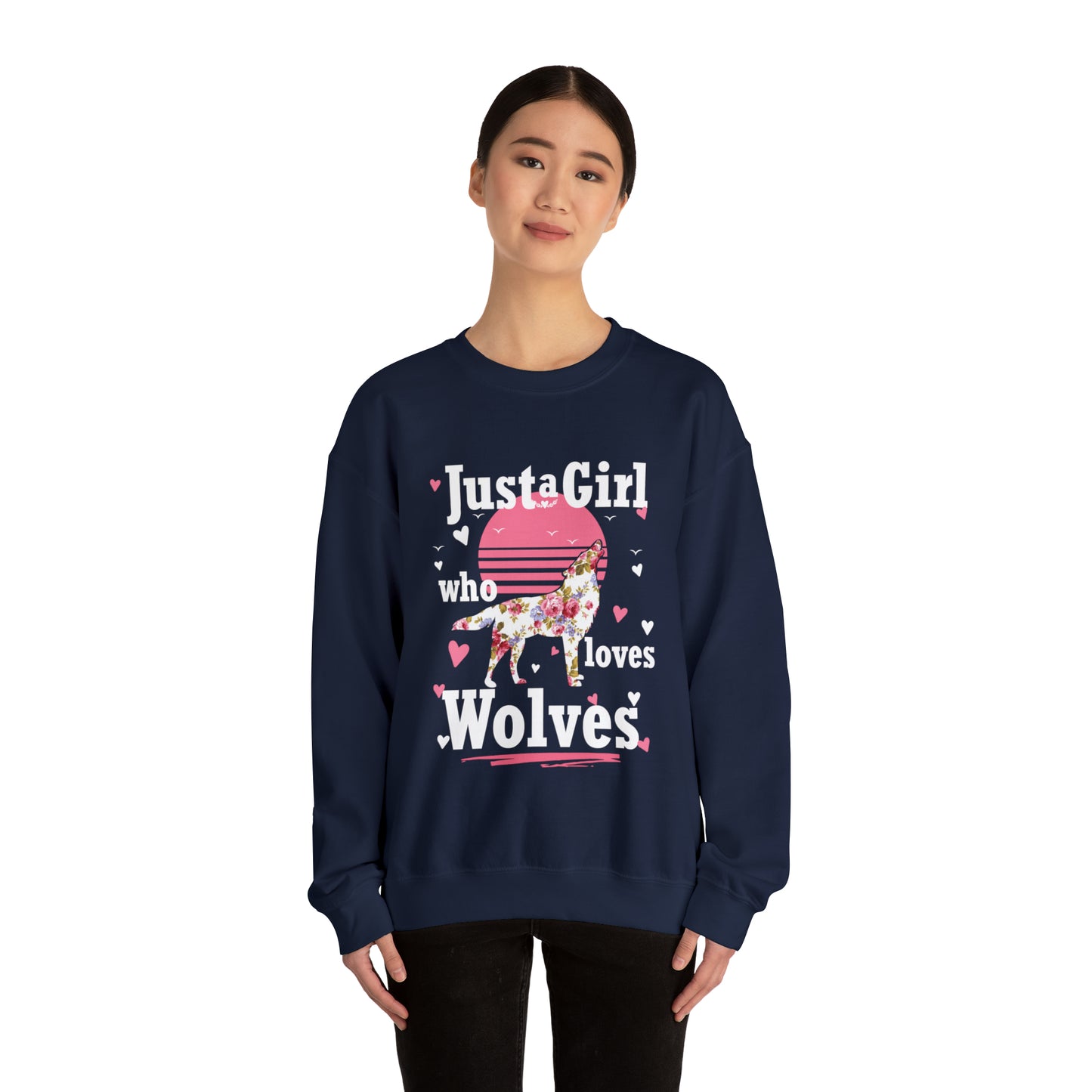 Just A Girl Who Loves Wolves Crewneck Sweatshirt