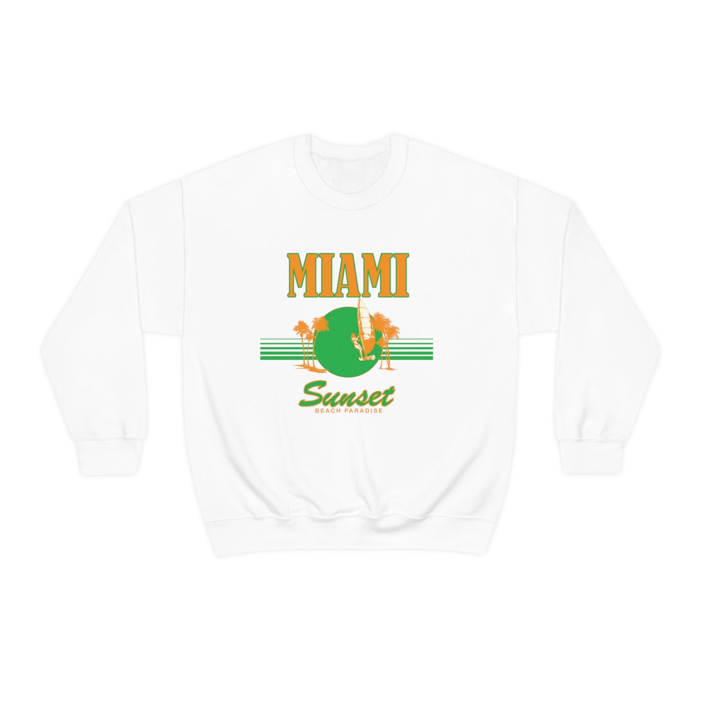 Miami Sunset Beach Paradise Crewneck Sweatshirt