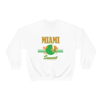 Miami Sunset Beach Paradise Crewneck Sweatshirt