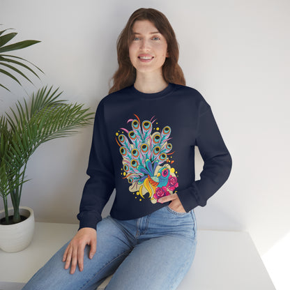 Colorful Peacock Crewneck Sweatshirt