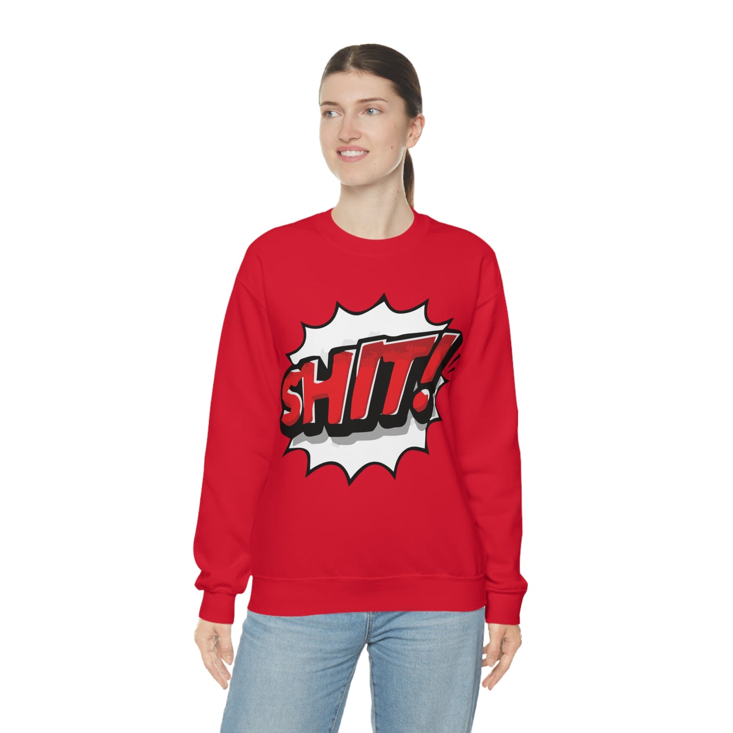 Shit! colorful graphic Crewneck Sweatshirt