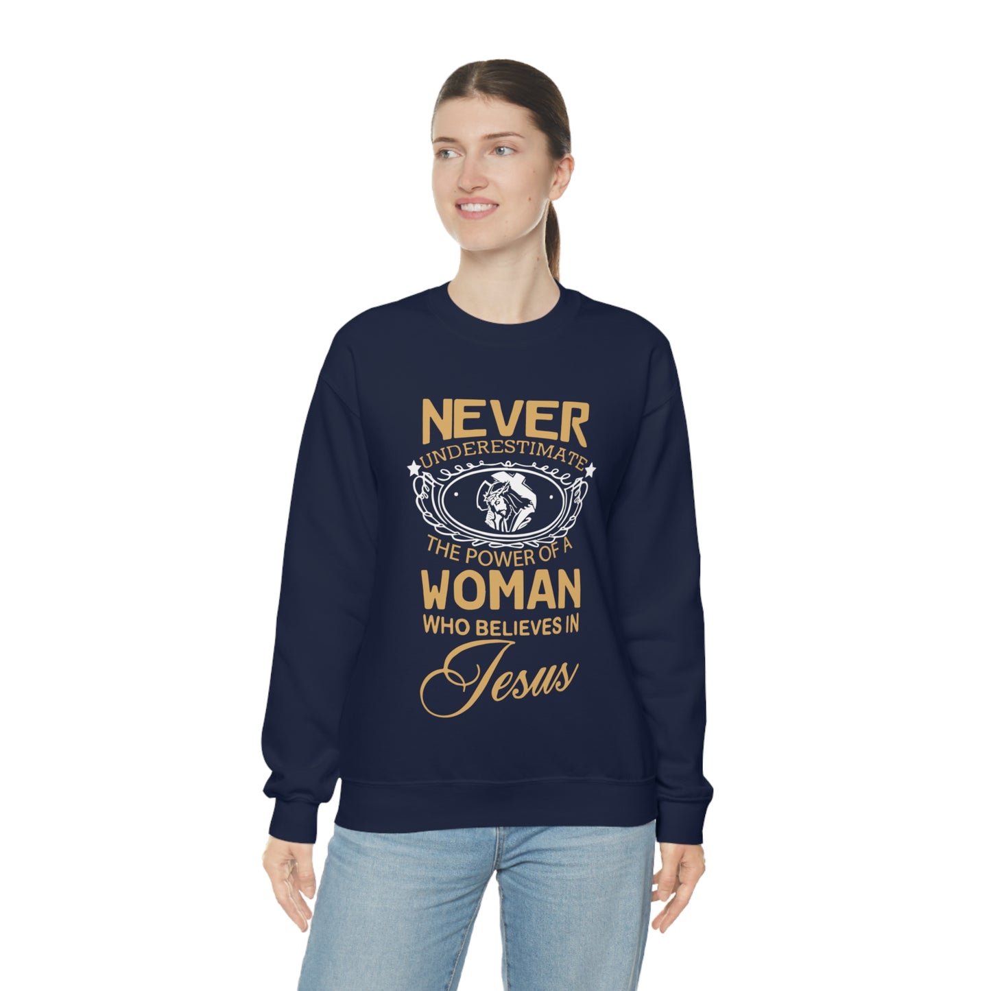 Never underestimate a woman Crewneck Sweatshirt