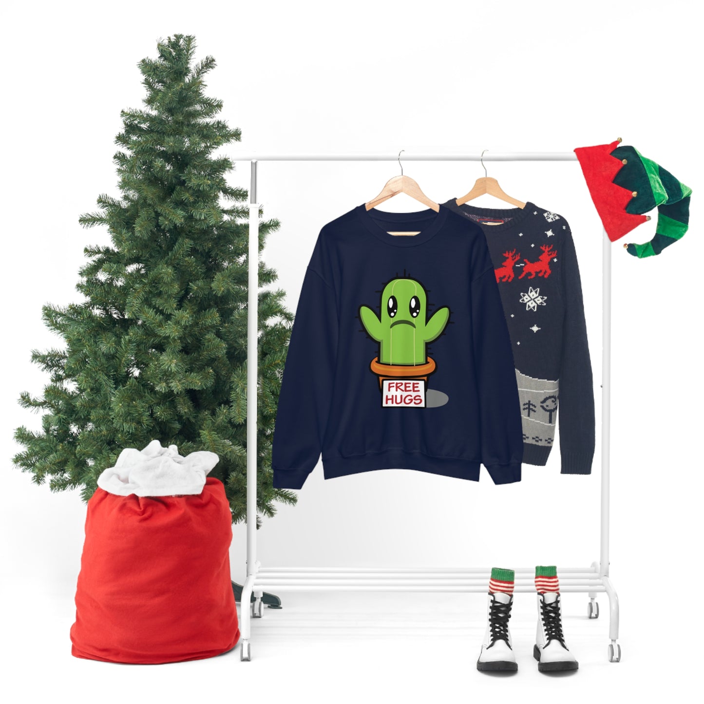 Free hugs sad cactus Crewneck Sweatshirt