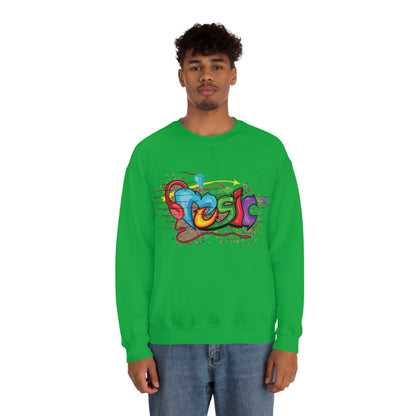 Music colorful graffiti Crewneck Sweatshirt