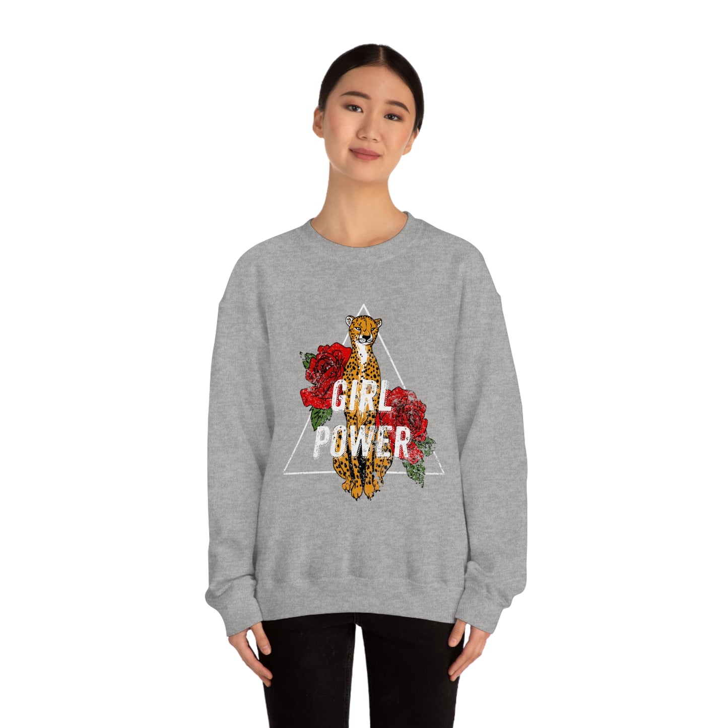 Girl Power Cheetah Edition Crewneck Sweatshirt