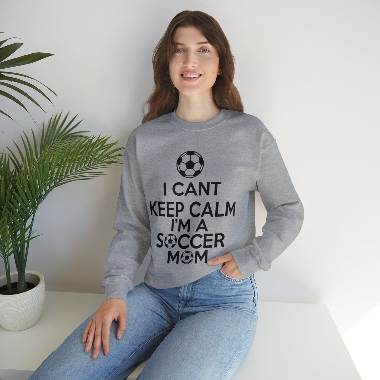 I can't keep calm I'm a soccer mom Crewneck Sweatshirt