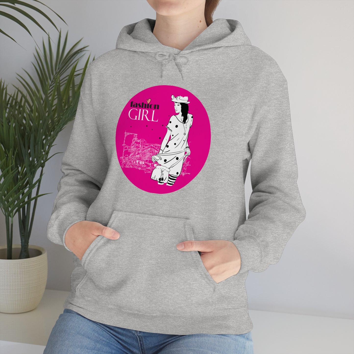 Pink Fashion girl Hoodie