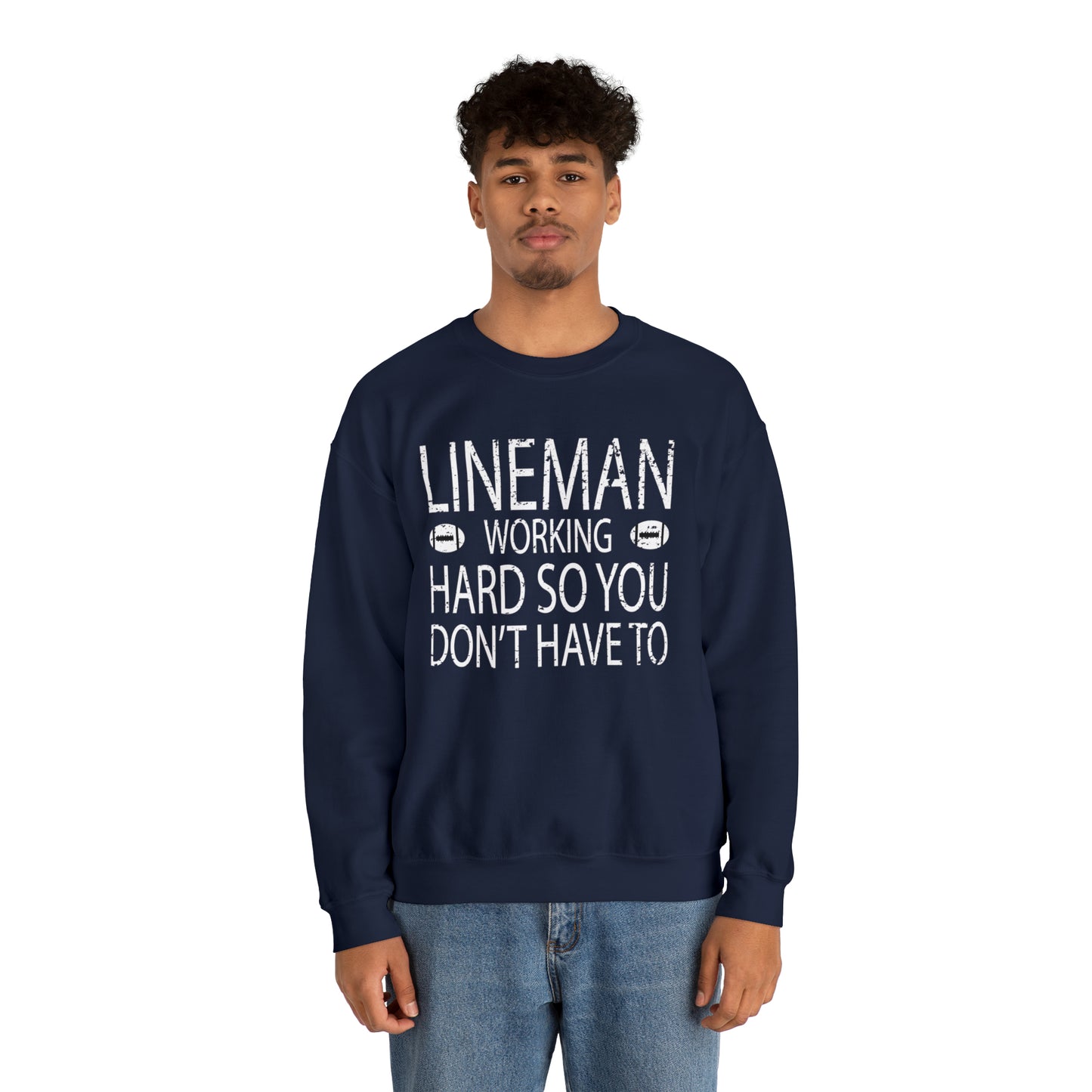 Lineman working hard Crewneck Sweatshirt